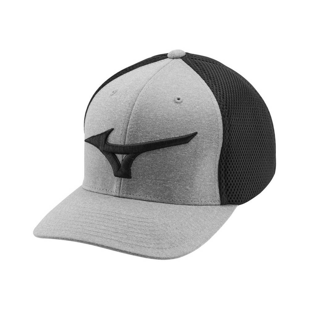 Panske Čiapky Mizuno Fitted Meshback Golf Čierne Vypredaj KNZD95248